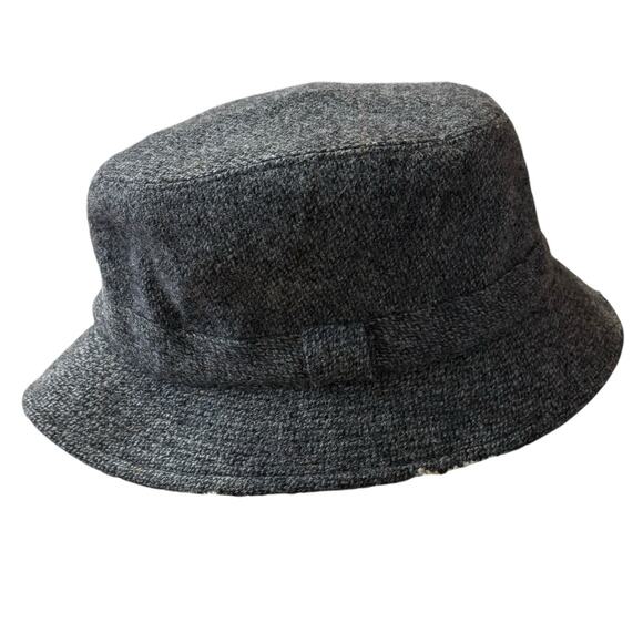 Brooks Brothers Italian Wool Tweed Bucket Hat Charcoal Gray Medium (7 1/8) - Picture 4 of 6